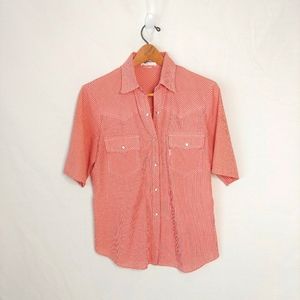 Vintage Levi's red and white gingham shirt.